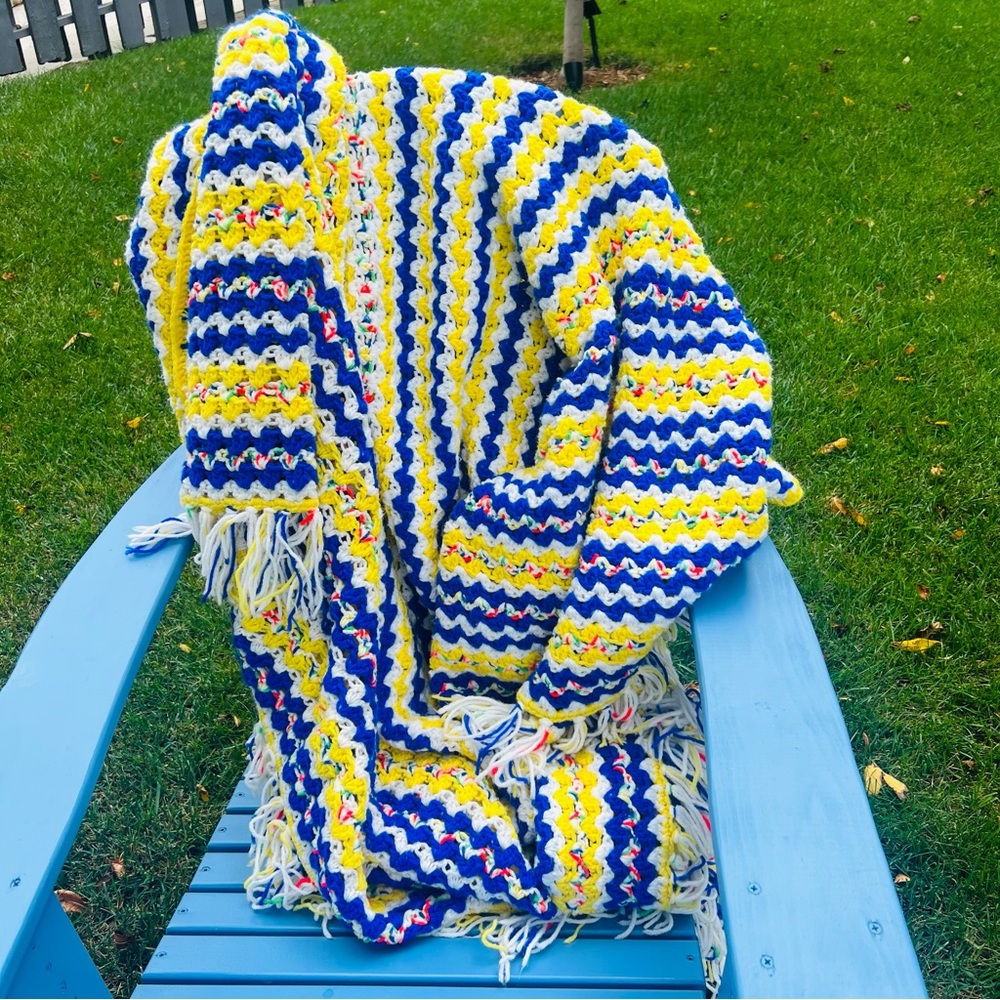 CROCHET HAND CRAFTED THROW AFGHAN BLANKET
